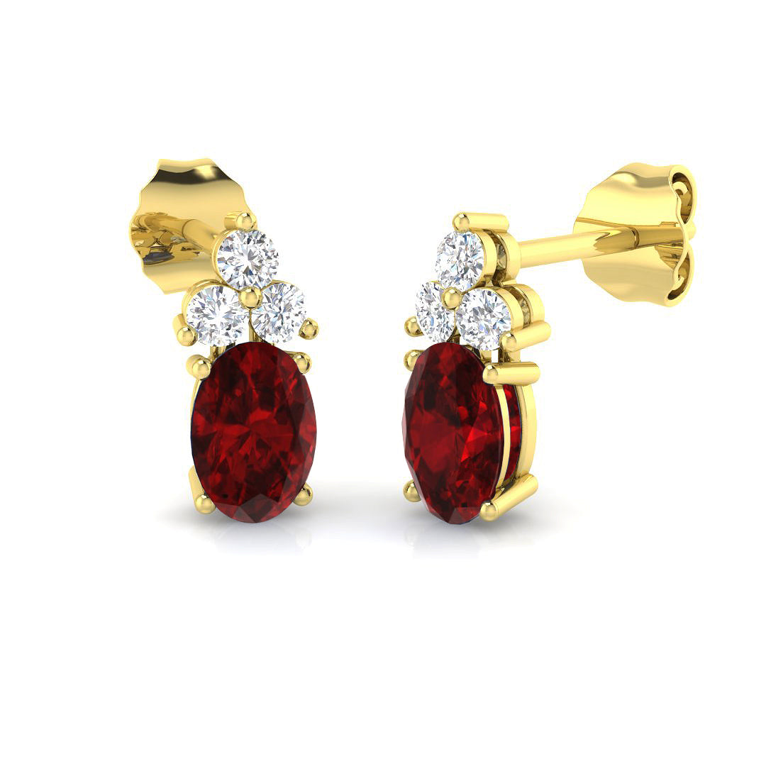 Drop & Trilogy Diamond Ring 1.16ct – SE4746~RY – 18k Yellow Gold