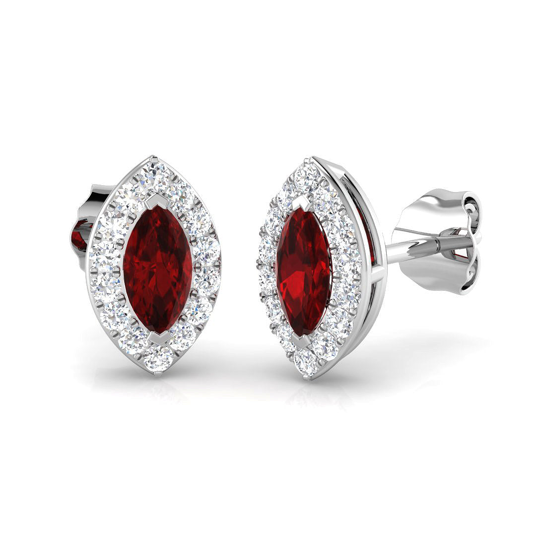 Ruby Diamond Ring 0.83ct – SE4777~RY – 18k White Gold