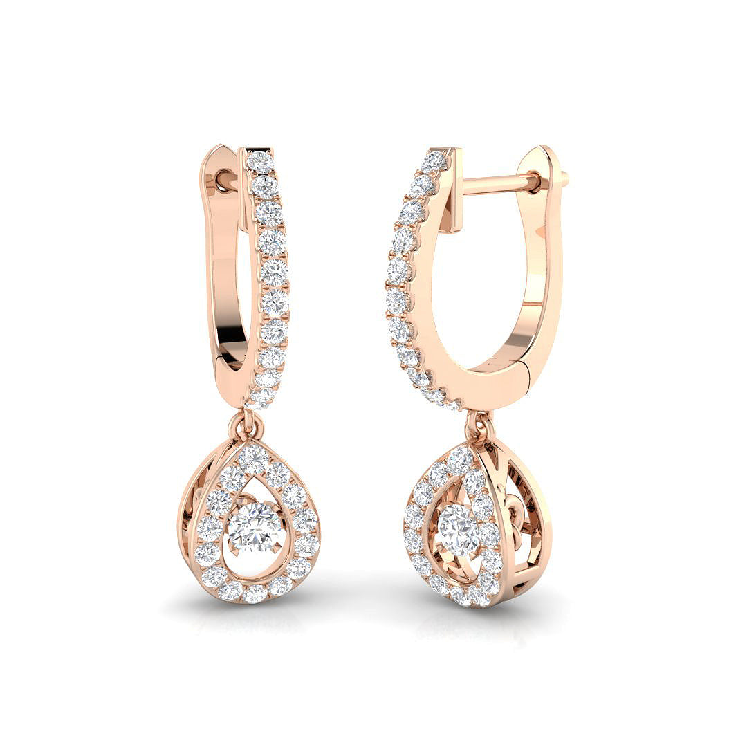 Drop & Trilogy Diamond Ring 0.47ct – SE4897 – 18k Rose Gold