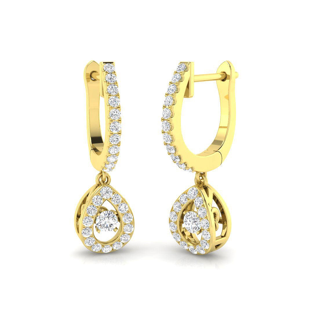Drop & Trilogy Diamond Ring 0.47ct – SE4897 – 18k Yellow Gold