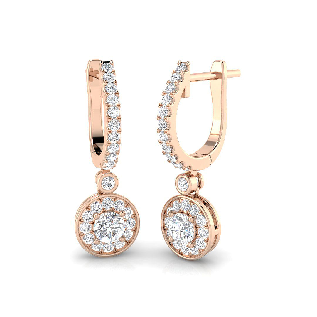 Drop & Trilogy Diamond Ring 1.02ct – SE4924 – 18k Rose Gold