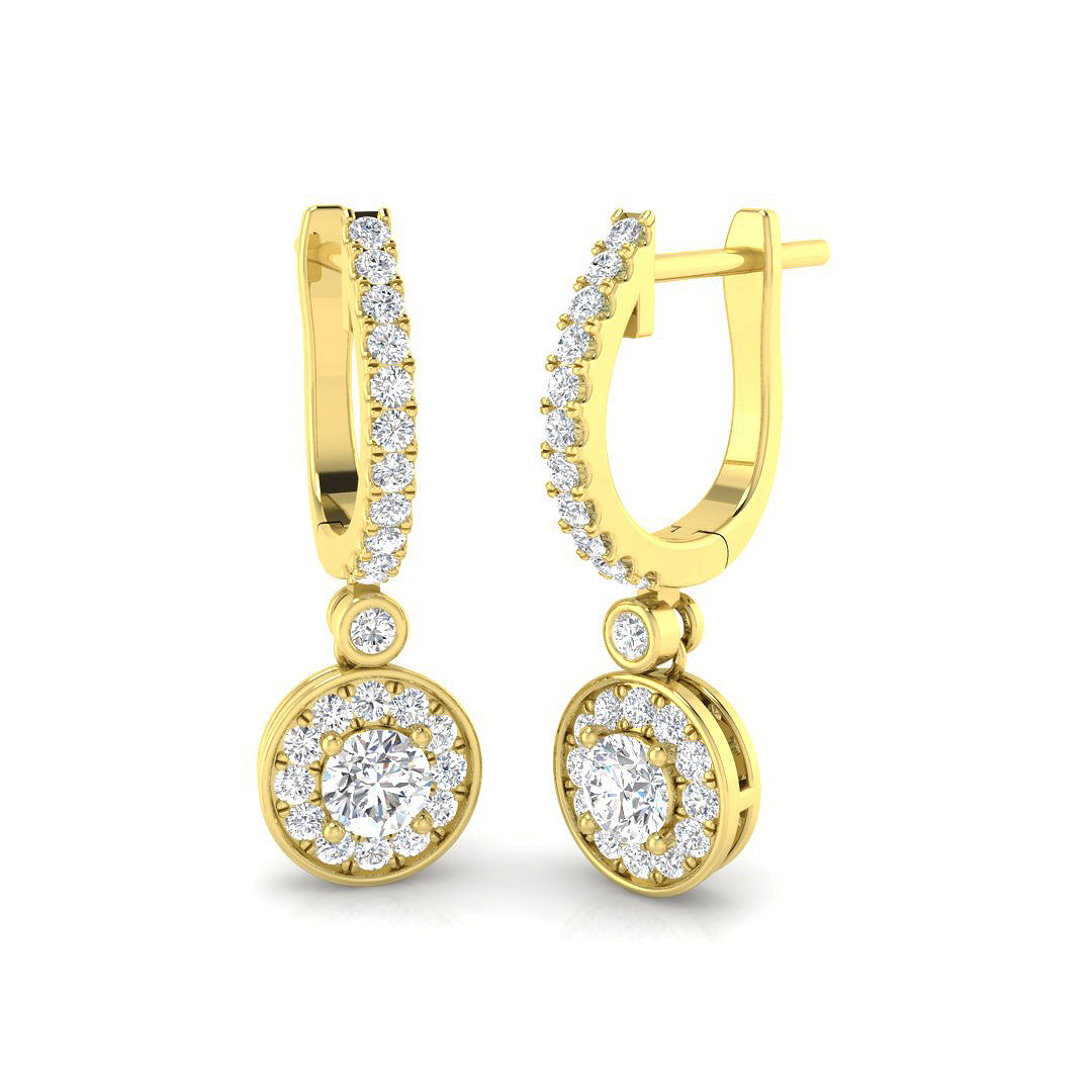 Drop & Trilogy Diamond Ring 1.02ct – SE4924 – 18k Yellow Gold
