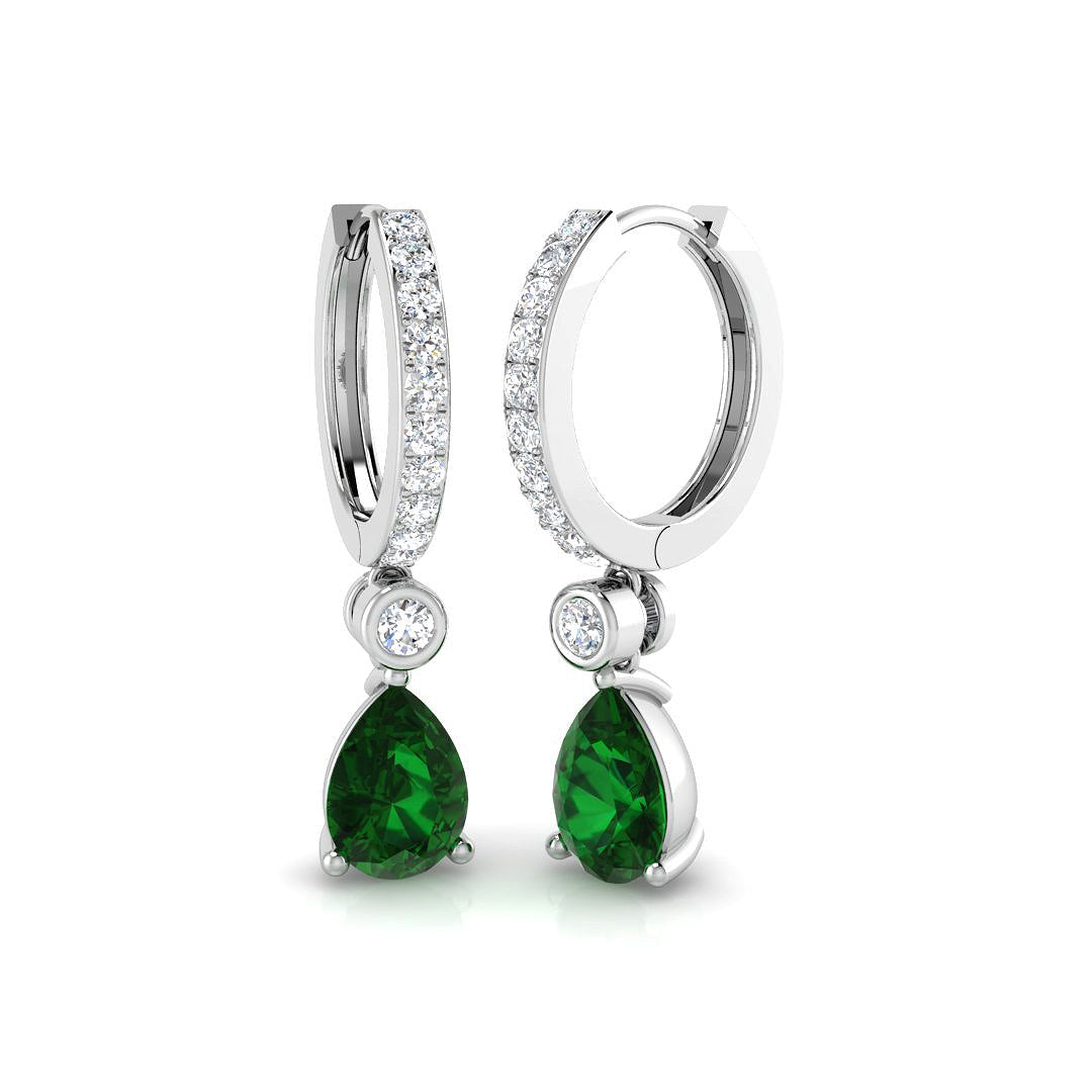 Emerald Diamond Ring 1.49ct – SE4969~EM – 18k White Gold