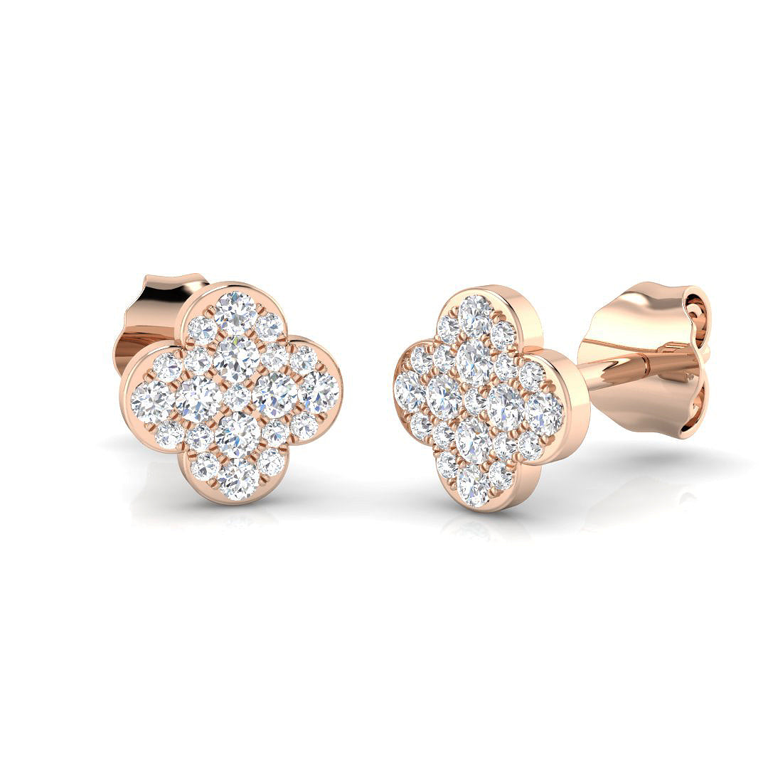 Clover Diamond Ring 0.18ct – SE5118 – 18k Rose Gold
