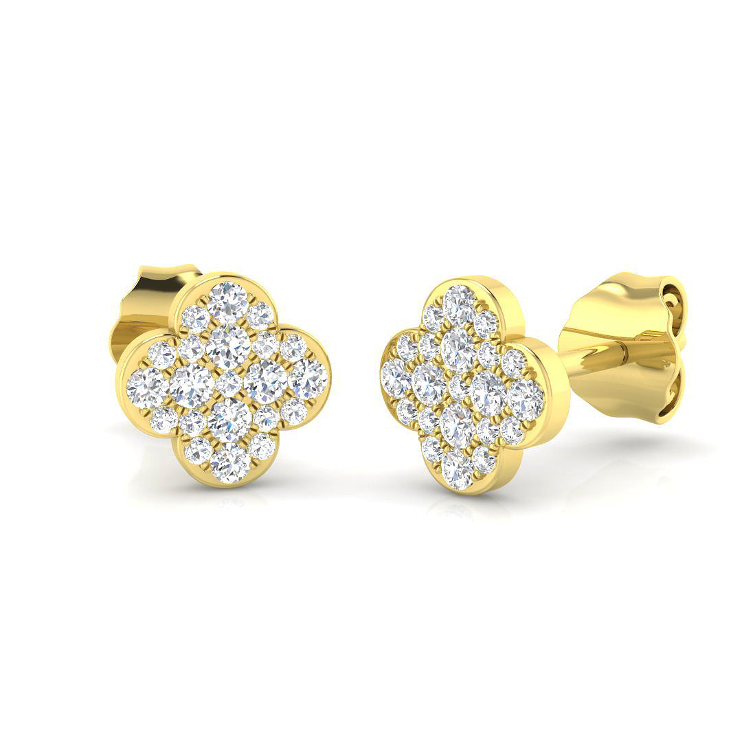 Clover Diamond Ring 0.18ct – SE5118 – 18k Yellow Gold