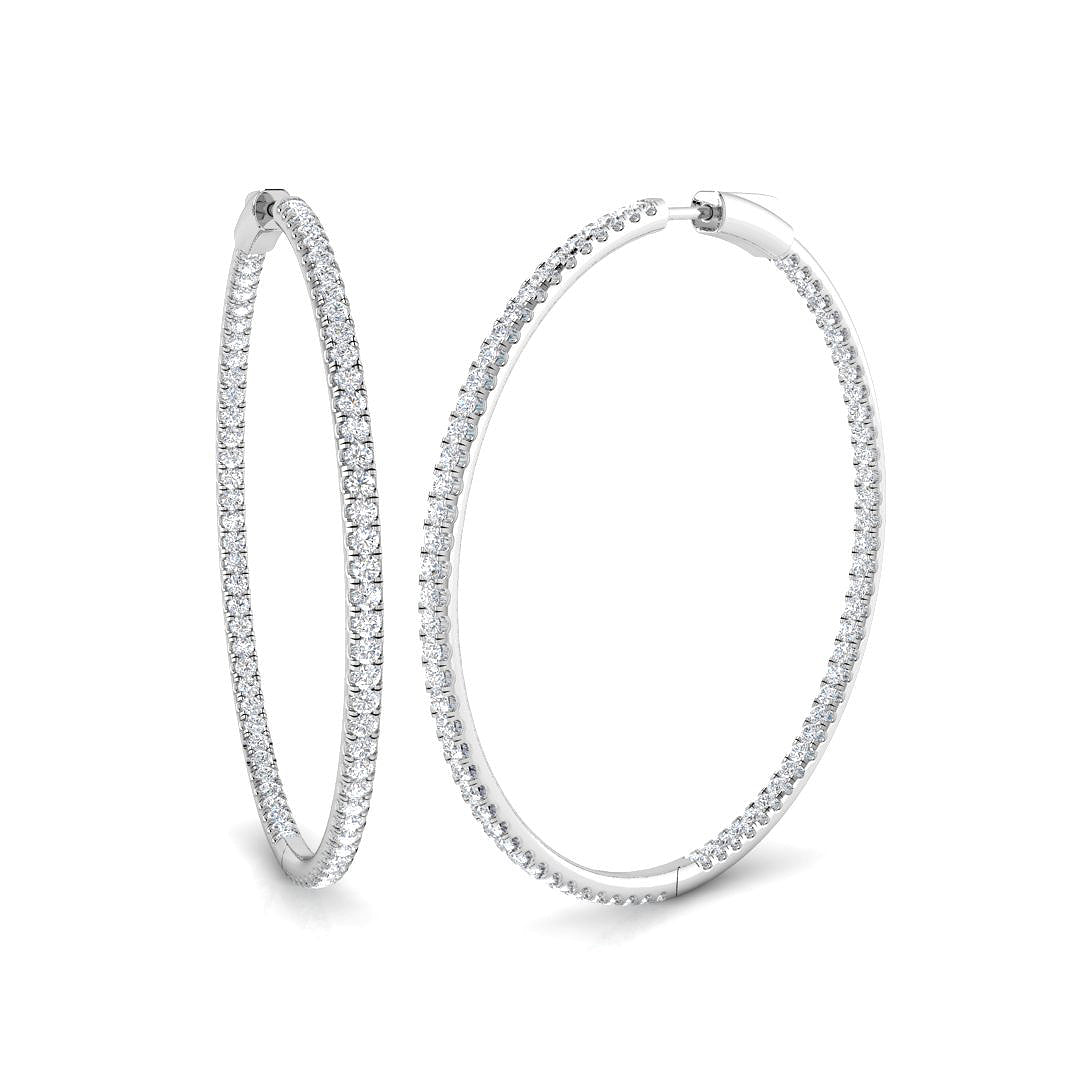 Hoops Diamond Ring 3.22ct – SE5165 – 18k White Gold