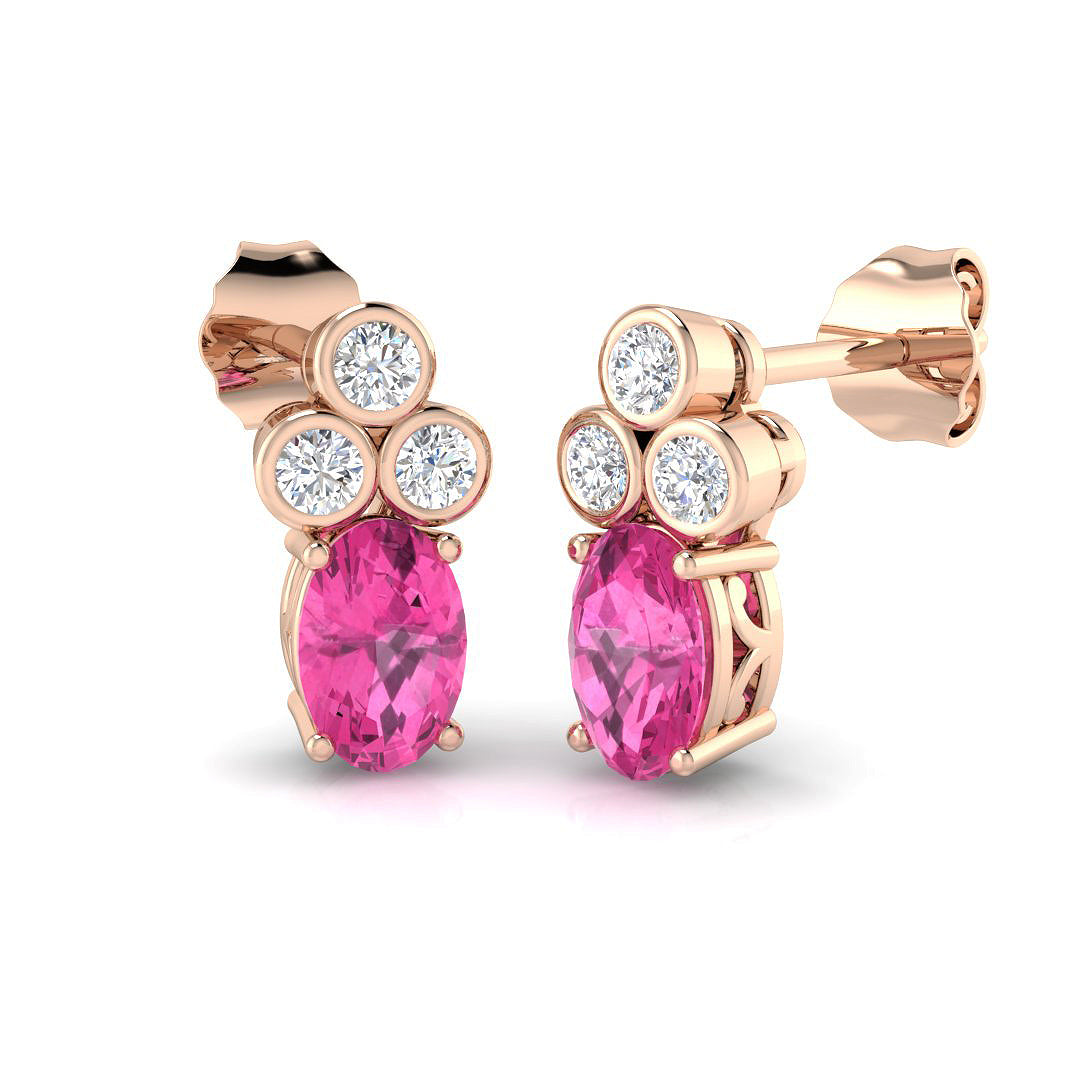 Drop & Trilogy Diamond Ring 1.13ct – SE5182~PS – 18k Rose Gold