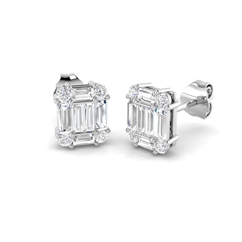 Baguette & Brilliant Diamond Ring 0.77ct – SE5197 – 18k White Gold