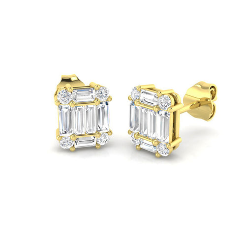 Baguette & Brilliant Diamond Ring 0.77ct – SE5197 – 18k Yellow Gold