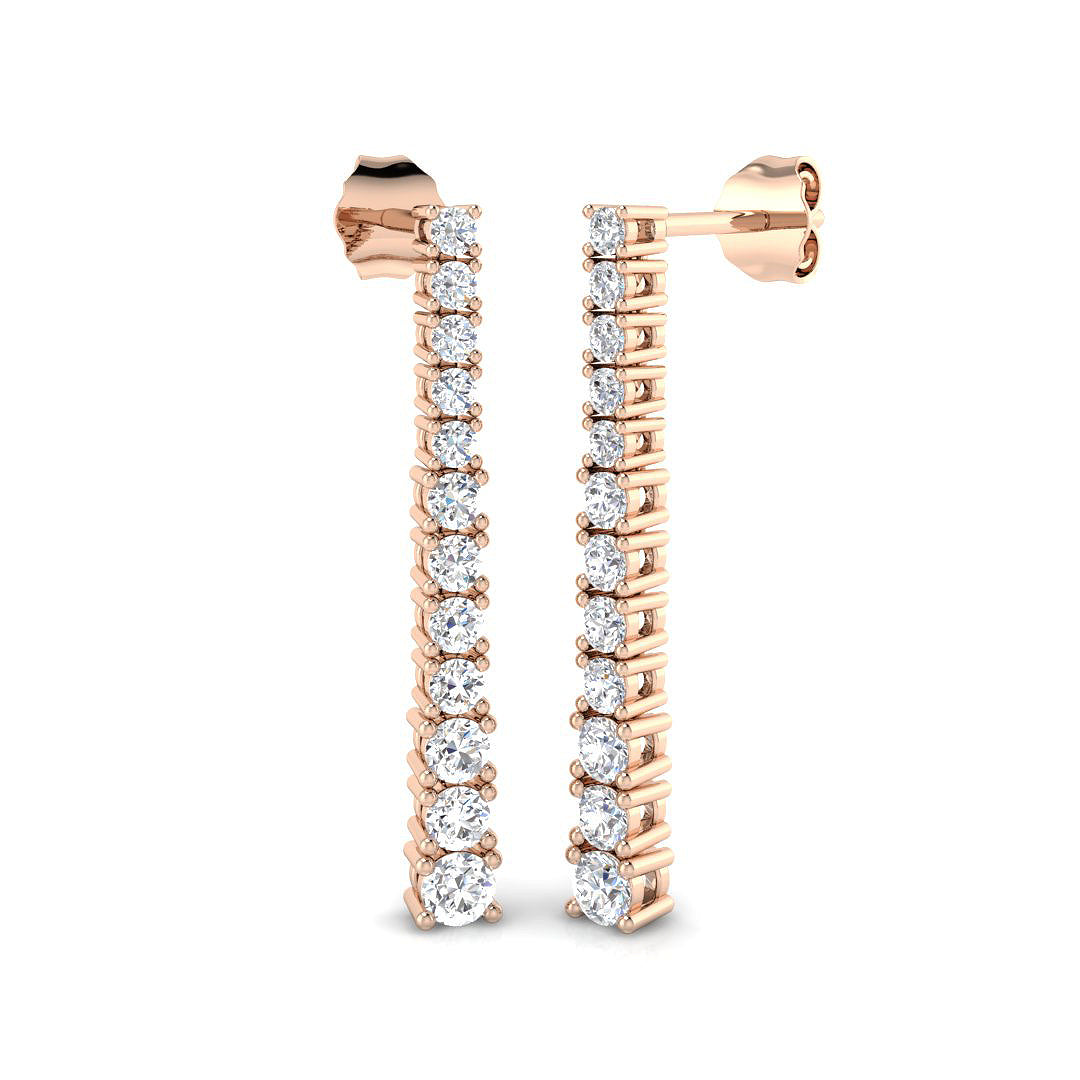 Drop & Trilogy Diamond Ring 0.95ct – SE5275 – 18k Rose Gold