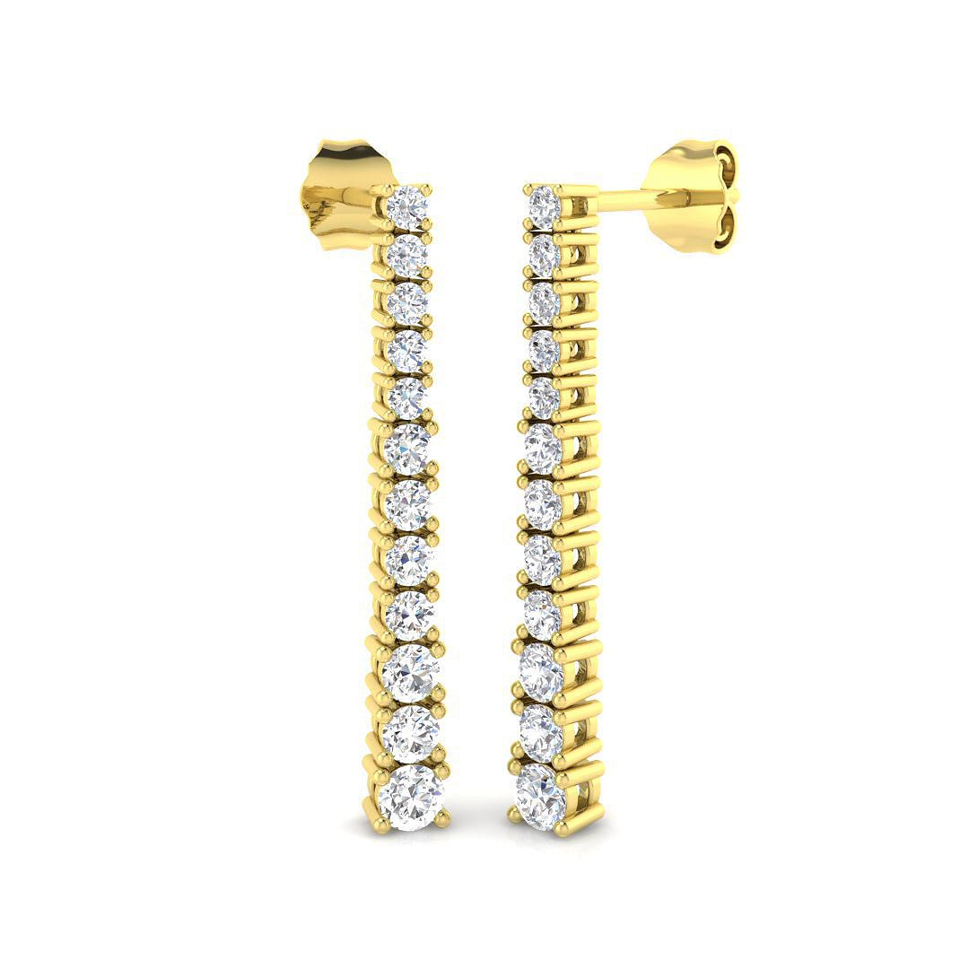 Drop & Trilogy Diamond Ring 0.95ct – SE5275 – 18k Yellow Gold
