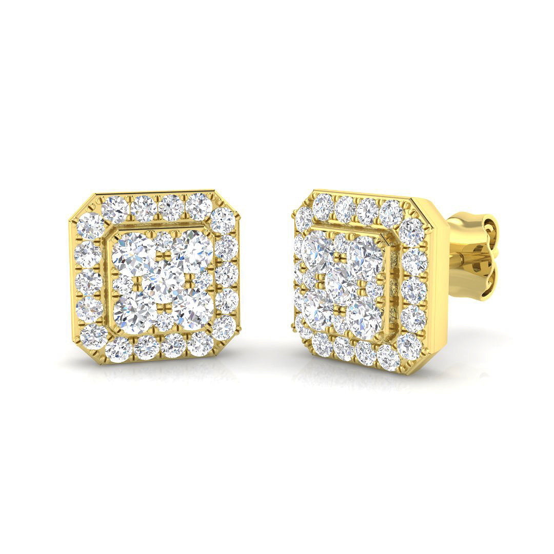 Cluster Diamond Ring 0.83ct – SE5536 – 18k Yellow Gold