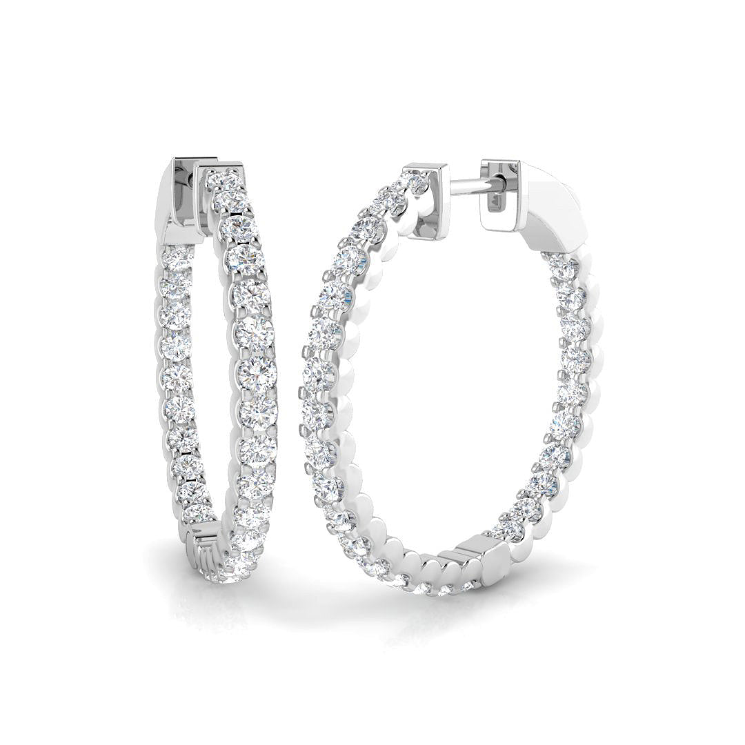 Hoops Diamond Ring 1.42ct – SE5550 – 18k White Gold