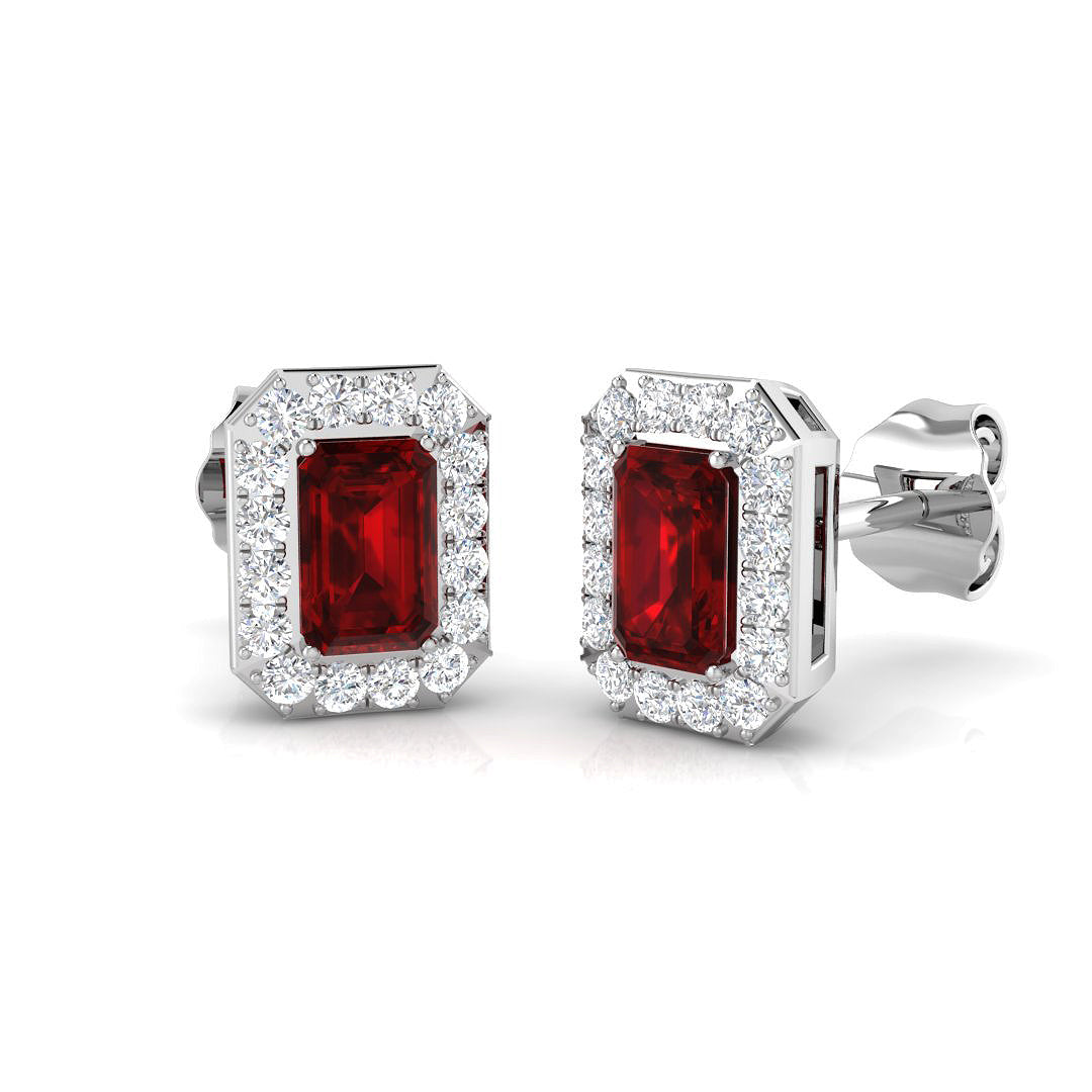 Ruby Diamond Ring 0.85ct – SE5569~RY – 18k White Gold