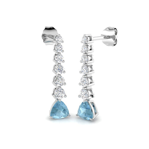Aquamarine Diamond Ring 1.39ct – SE5940~AQ – 18k White Gold