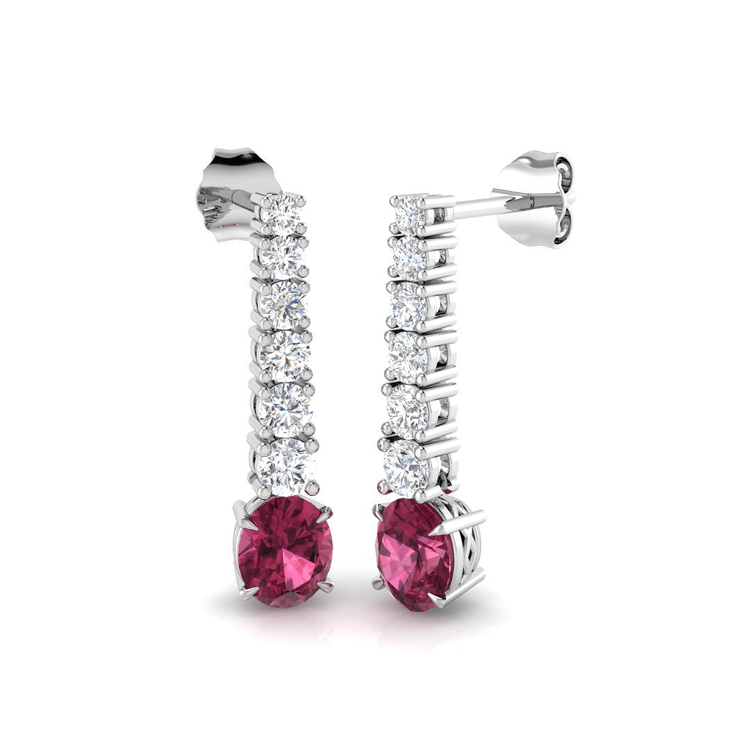 Pink Tourmaline Diamond Ring 1.99ct – SE5941A~PKT – 18k White Gold