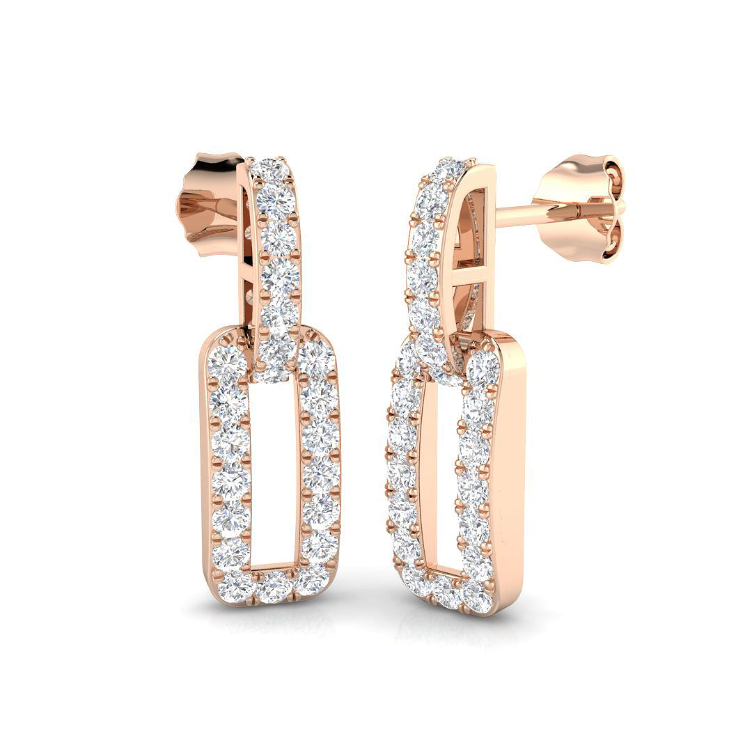 Drop & Trilogy Diamond Ring 0.7ct – SE5953 – 18k Rose Gold