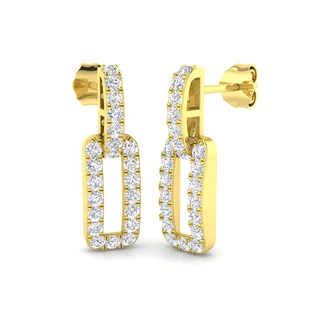 Drop & Trilogy Diamond Ring 0.7ct – SE5953 – 18k Yellow Gold