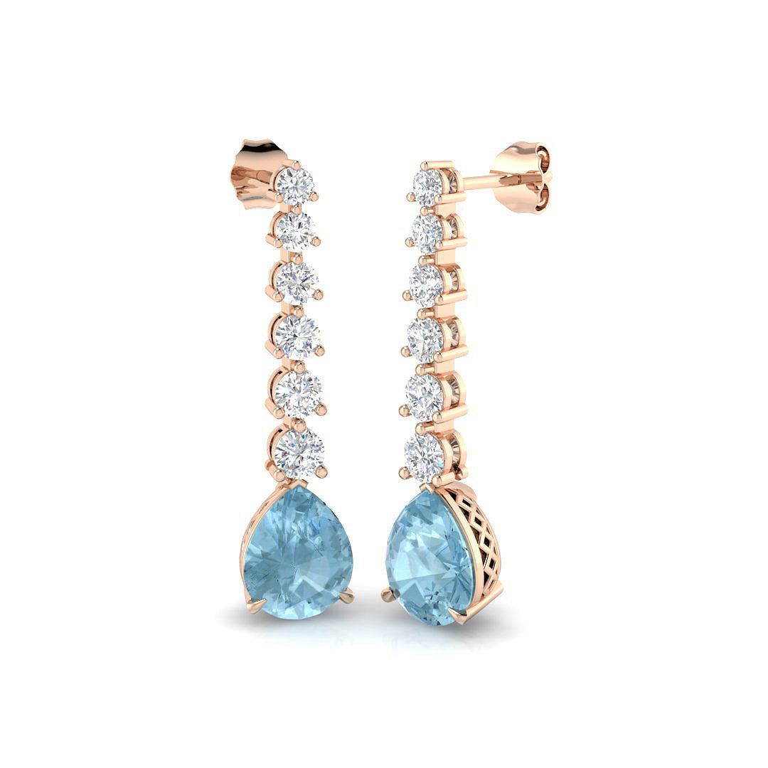 Aquamarine Diamond Ring 4.82ct – SE5958~AQ – 18k Rose Gold