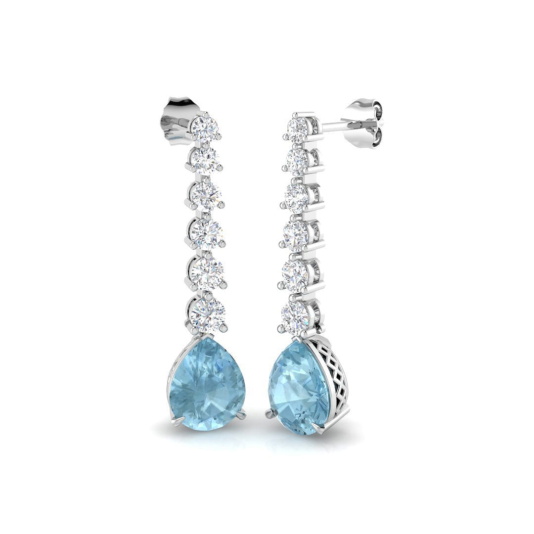 Aquamarine Diamond Ring 4.82ct – SE5958~AQ – 18k White Gold