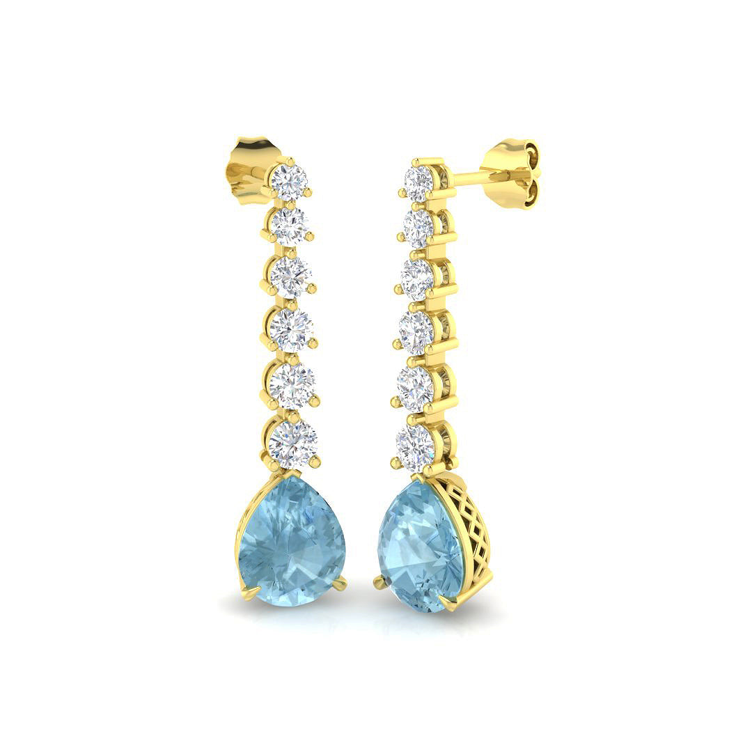 Aquamarine Diamond Ring 4.82ct – SE5958~AQ – 18k Yellow Gold
