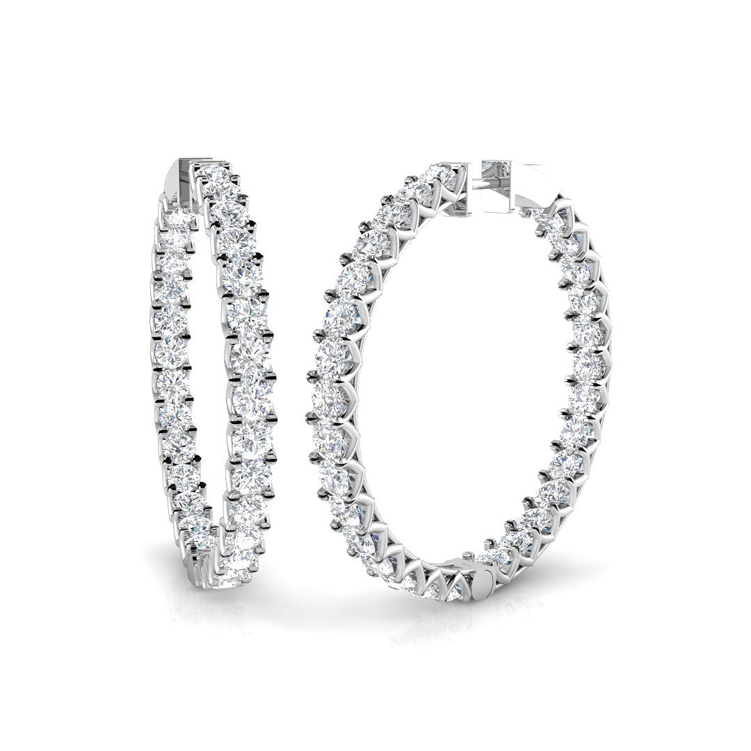 Hoops Diamond Ring 11.32ct – SE5974 – 18k White Gold