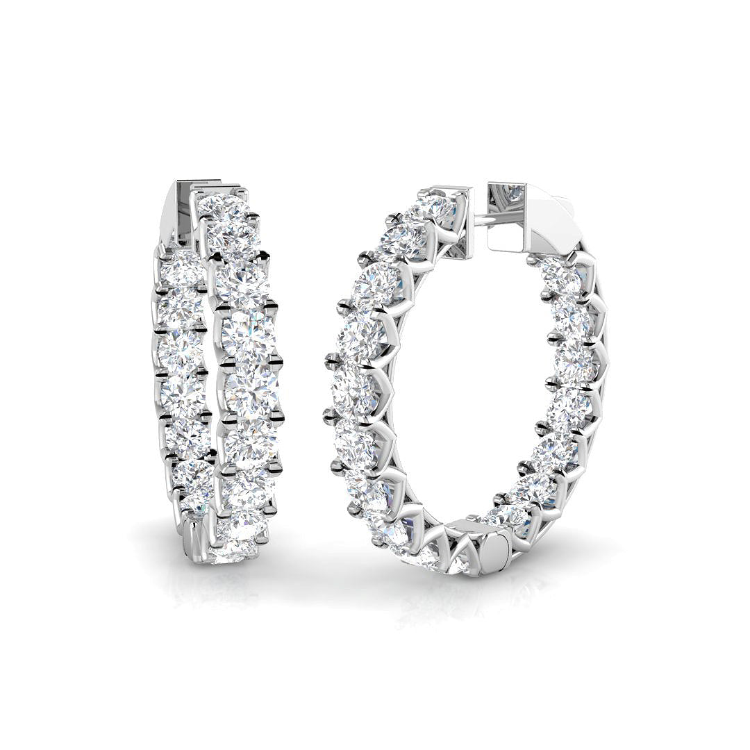 Hoops Diamond Ring 6.75ct–8.36ct – SE5976 – 18k White Gold