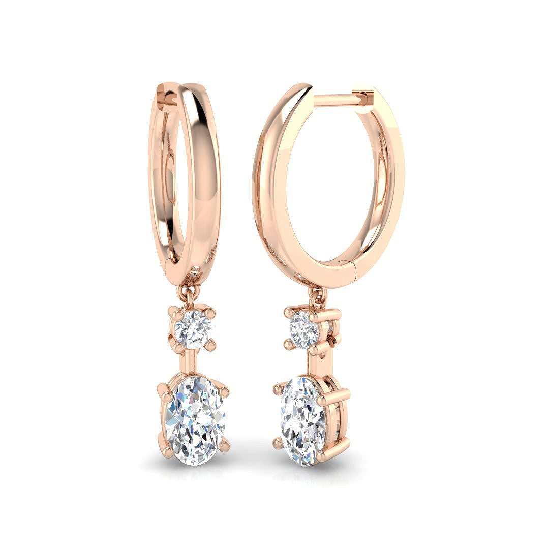 Drop & Trilogy Diamond Ring 0.72ct–1.08ct – SE6065 – 18k Rose Gold