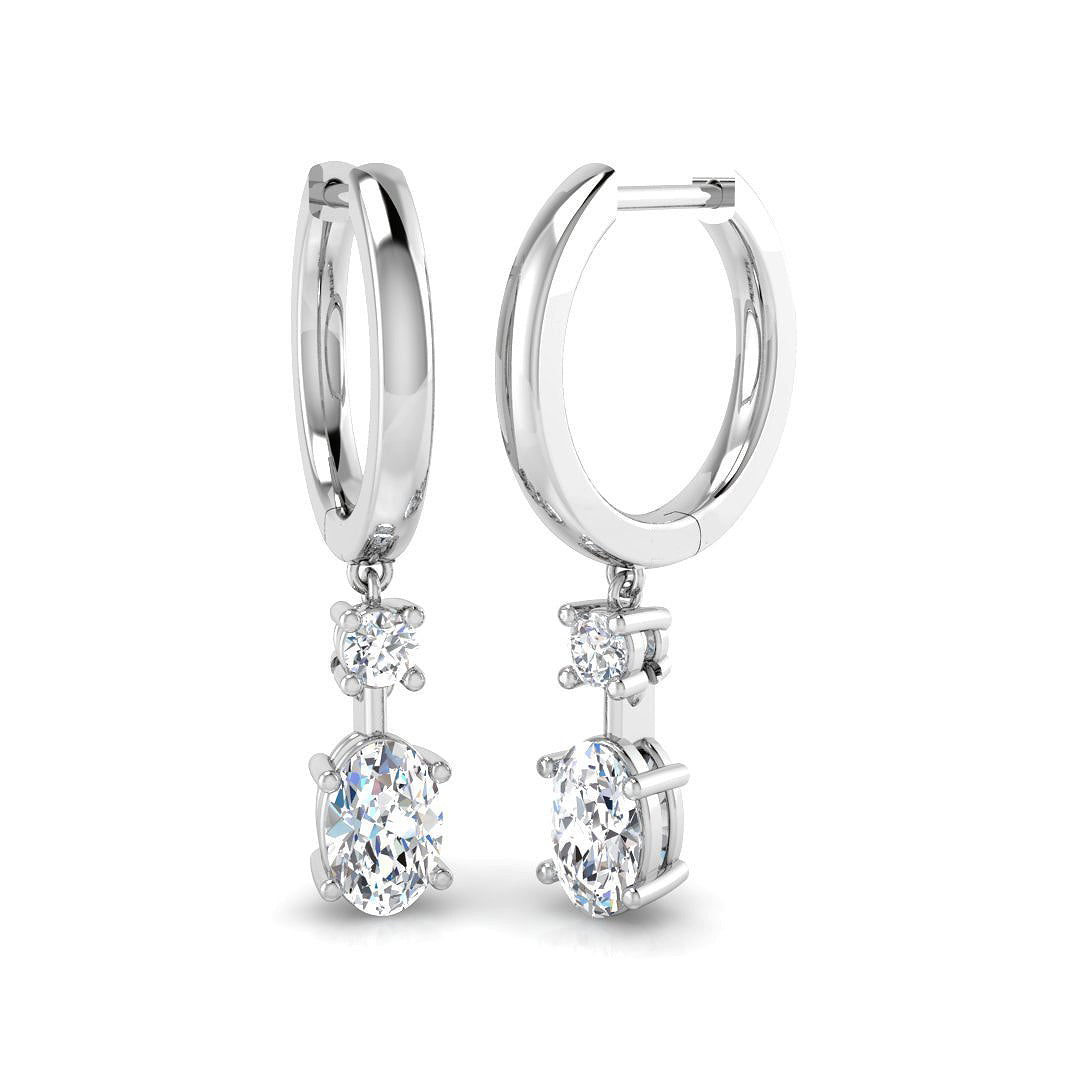 Drop & Trilogy Diamond Ring 0.72ct–1.08ct – SE6065 – 18k White Gold