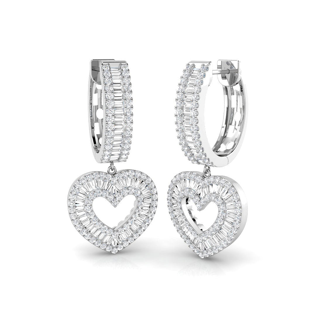 Drop & Trilogy Diamond Ring 1.74ct – SE6102 – 18k White Gold