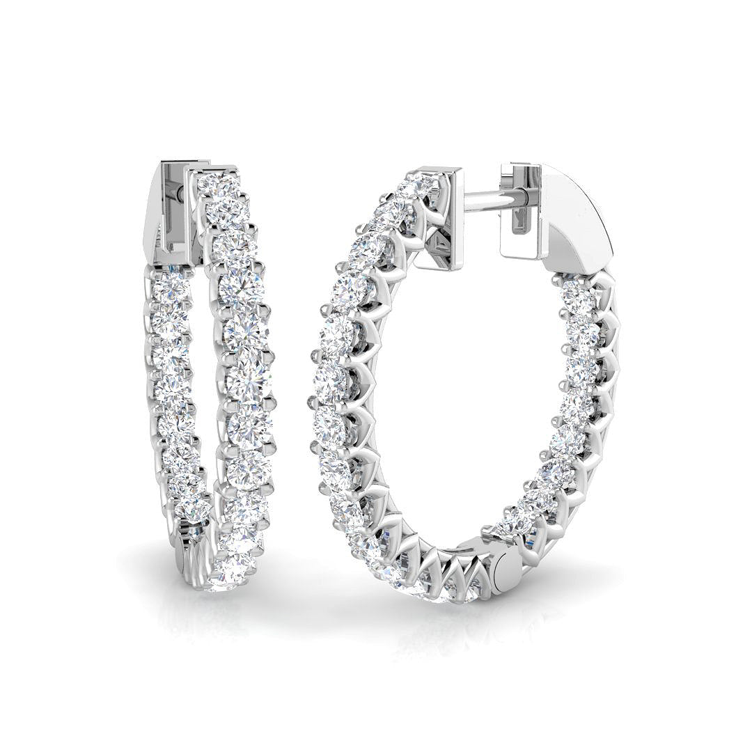 Hoops Diamond Ring 1.31ct–8.72ct – SE6025 – 18k White Gold