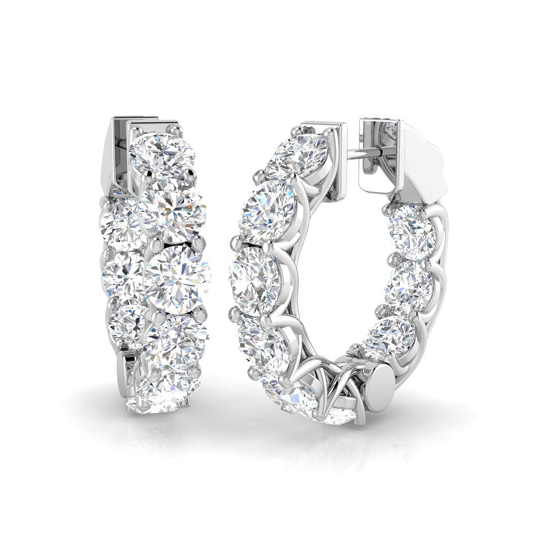 Hoops Diamond Ring 8.74ct – SE6145 – 18k White Gold