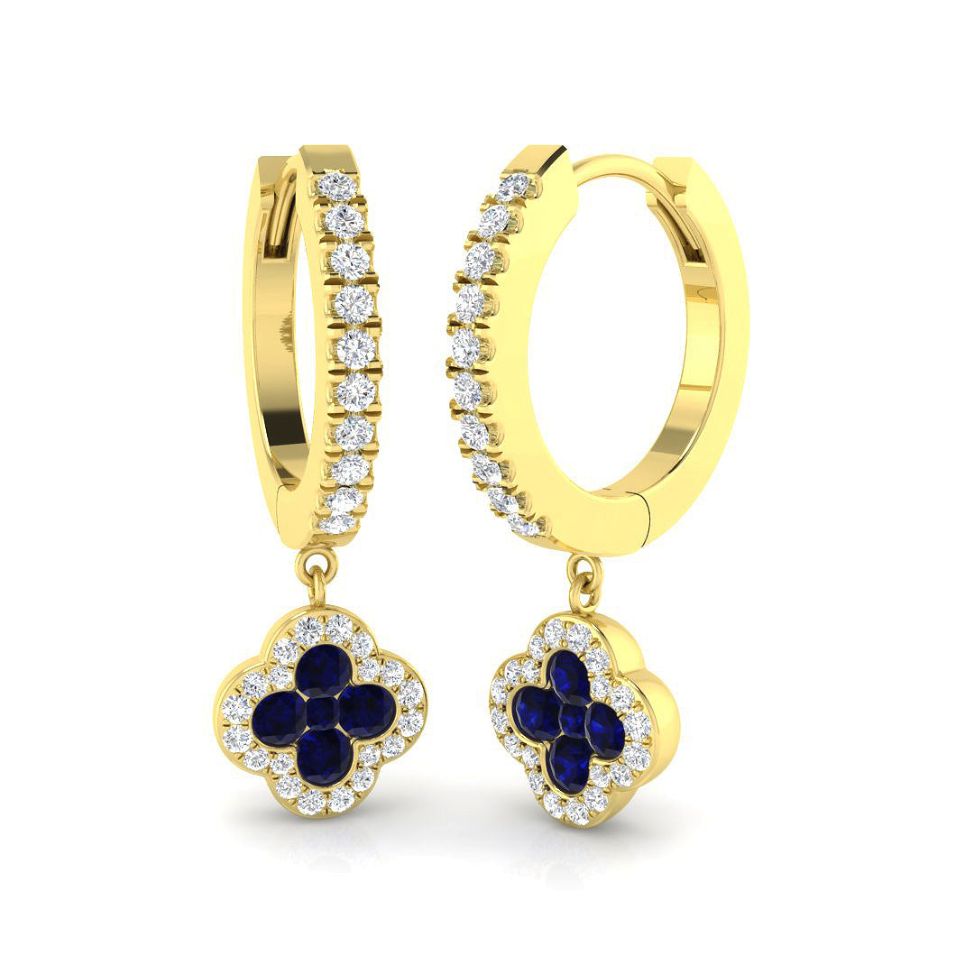 Clover Diamond Ring 0.83ct – SE6174~BS – 18k Yellow Gold