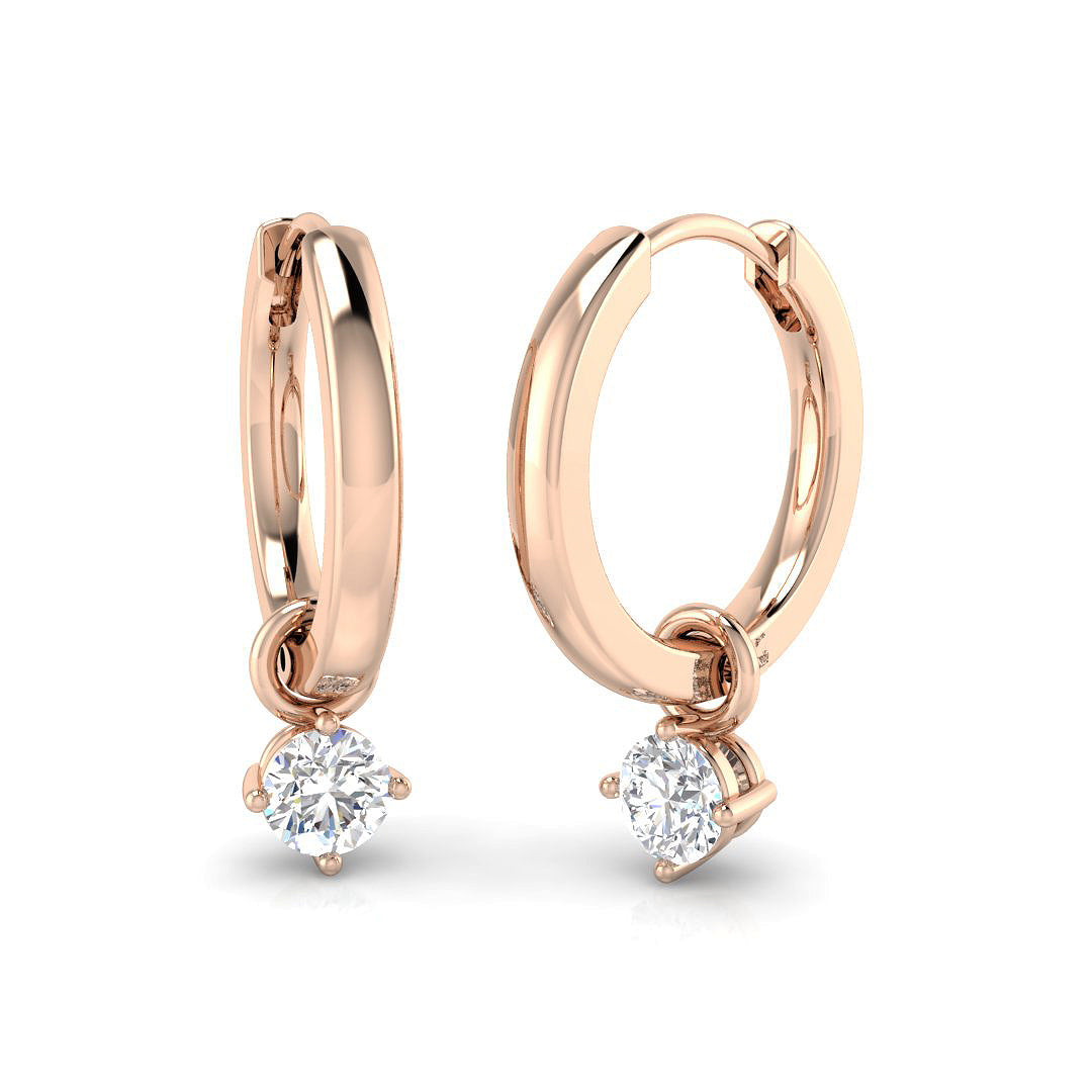 Drop & Trilogy Diamond Ring 0.13ct–0.34ct – SE6063 – 18k Rose Gold
