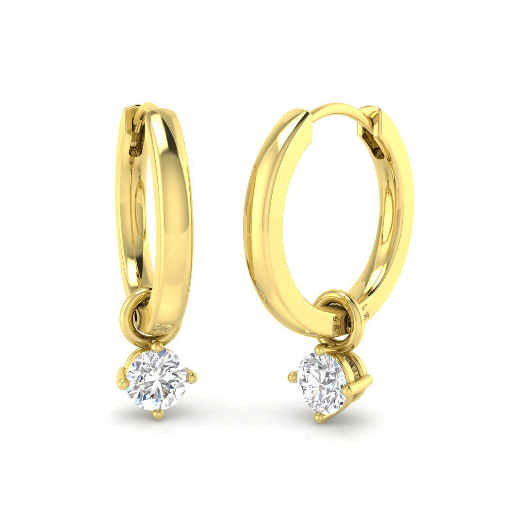 Drop & Trilogy Diamond Ring 0.13ct–0.34ct – SE6063 – 18k Yellow Gold