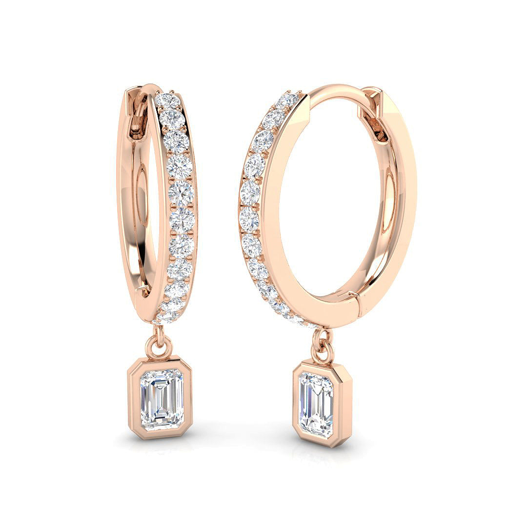 Drop & Trilogy Diamond Ring 0.52ct – SE6213 – 18k Rose Gold