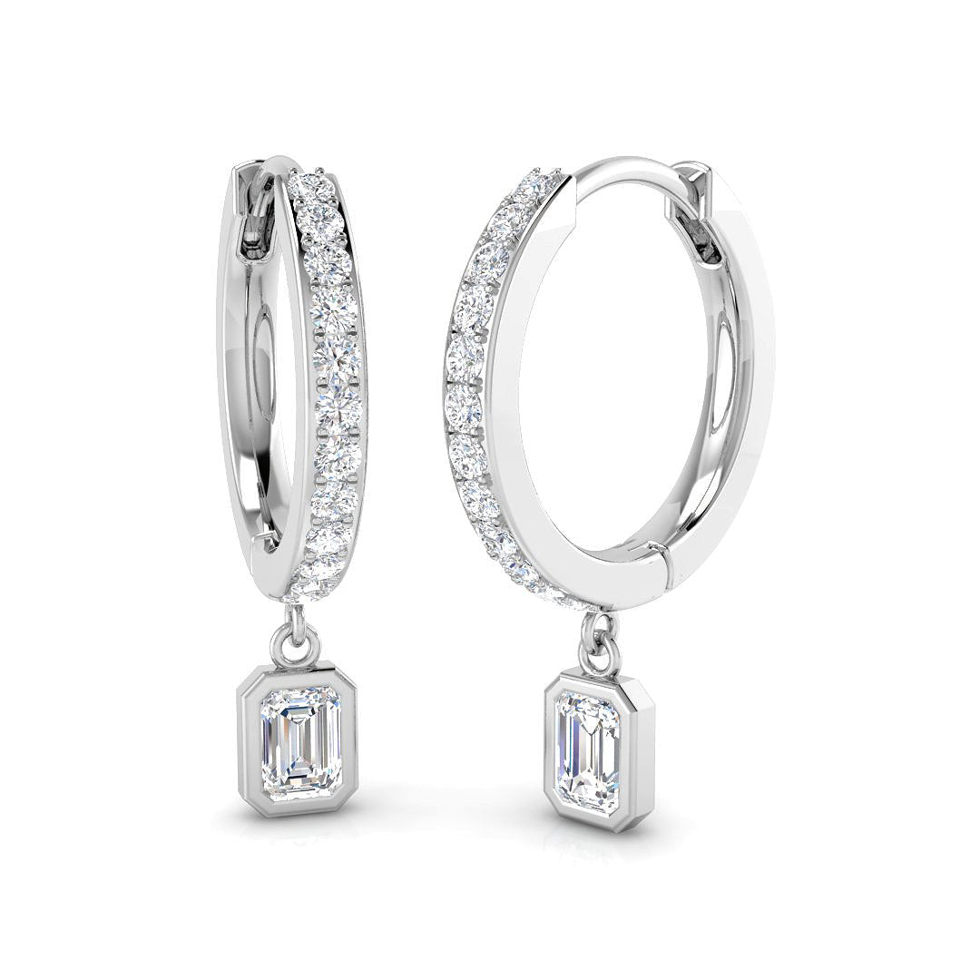 Drop & Trilogy Diamond Ring 0.52ct – SE6213 – 18k White Gold