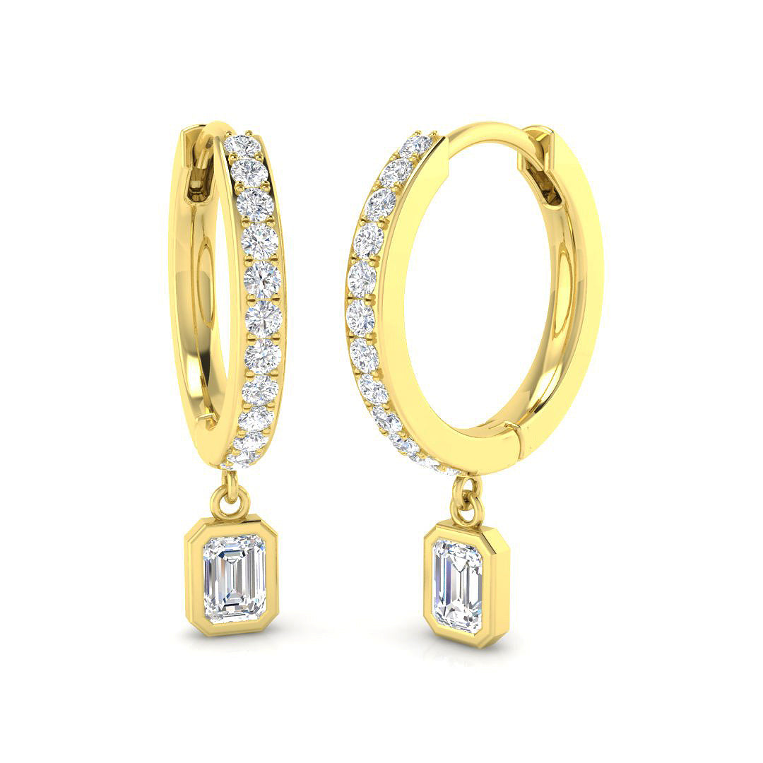 Drop & Trilogy Diamond Ring 0.52ct – SE6213 – 18k Yellow Gold