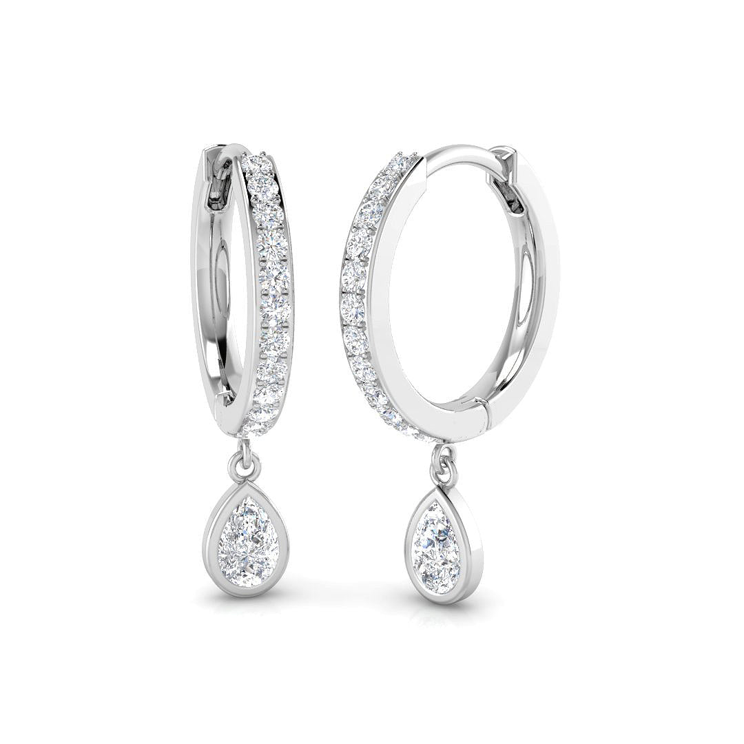 Drop & Trilogy Diamond Ring 0.5ct – SE6216 – 18k White Gold