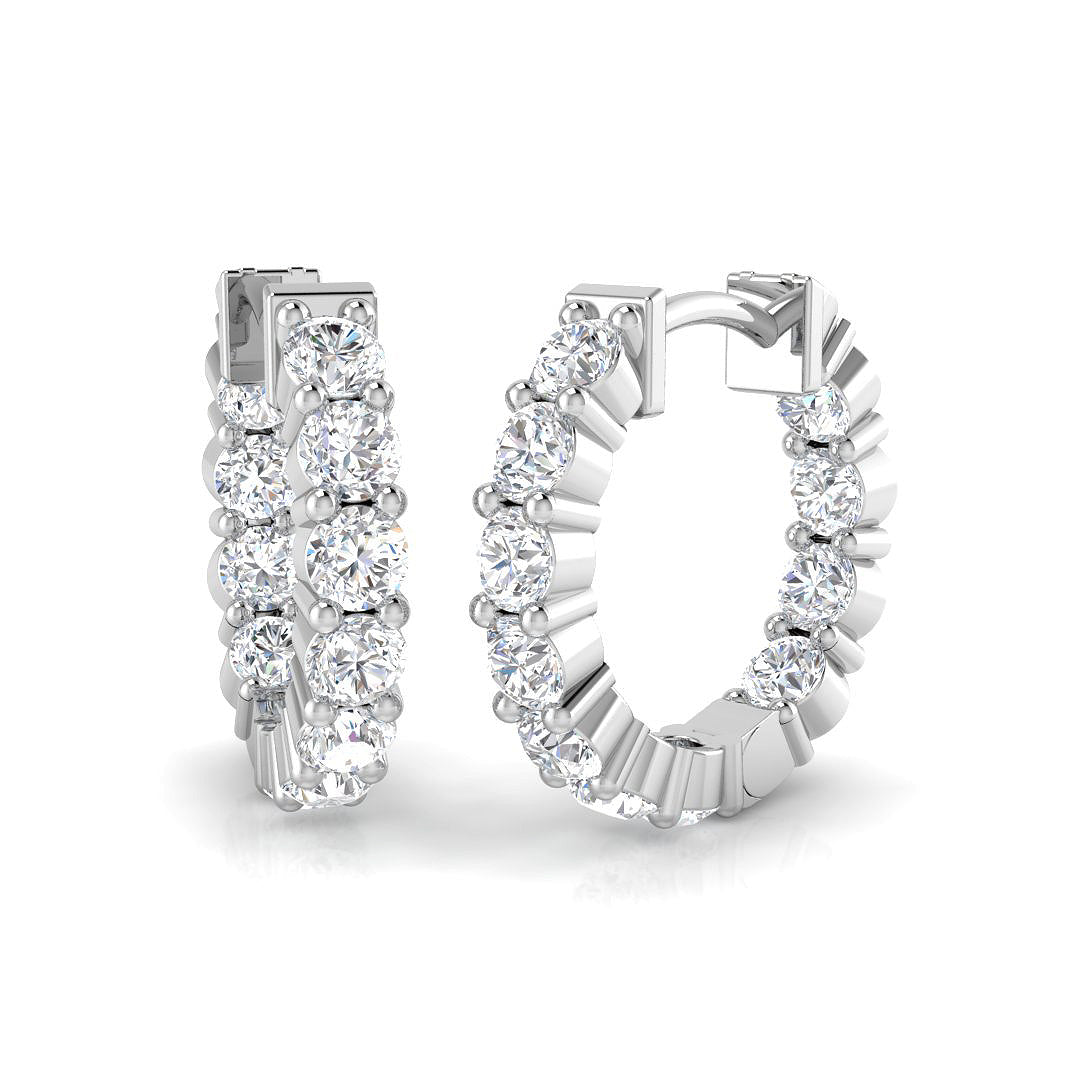 Hoops Diamond Ring 1.55ct – SE6225 – 18k White Gold