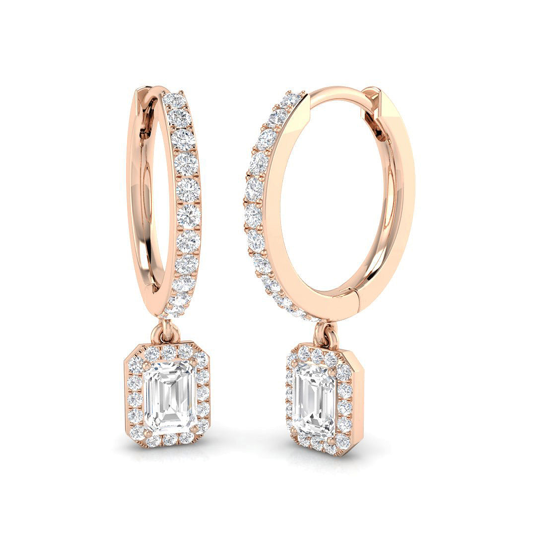 Drop & Trilogy Diamond Ring 0.57ct – SE6235 – 18k Rose Gold