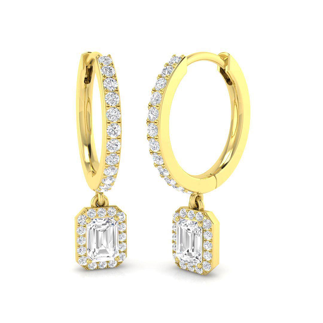 Drop & Trilogy Diamond Ring 0.57ct – SE6235 – 18k Yellow Gold