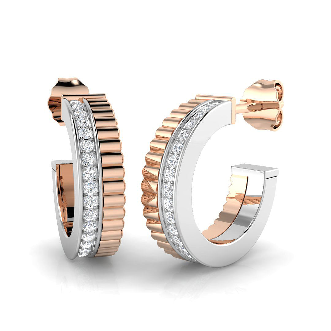Hoops Diamond Ring 0.33ct – SE6259 – 18k Two Tone Gold