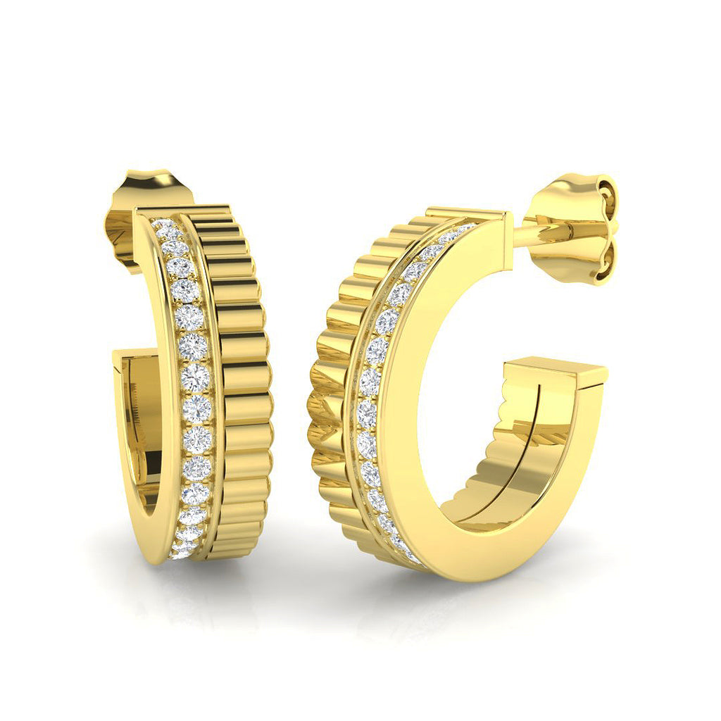 Hoops Diamond Ring 0.33ct – SE6259 – 18k Yellow Gold