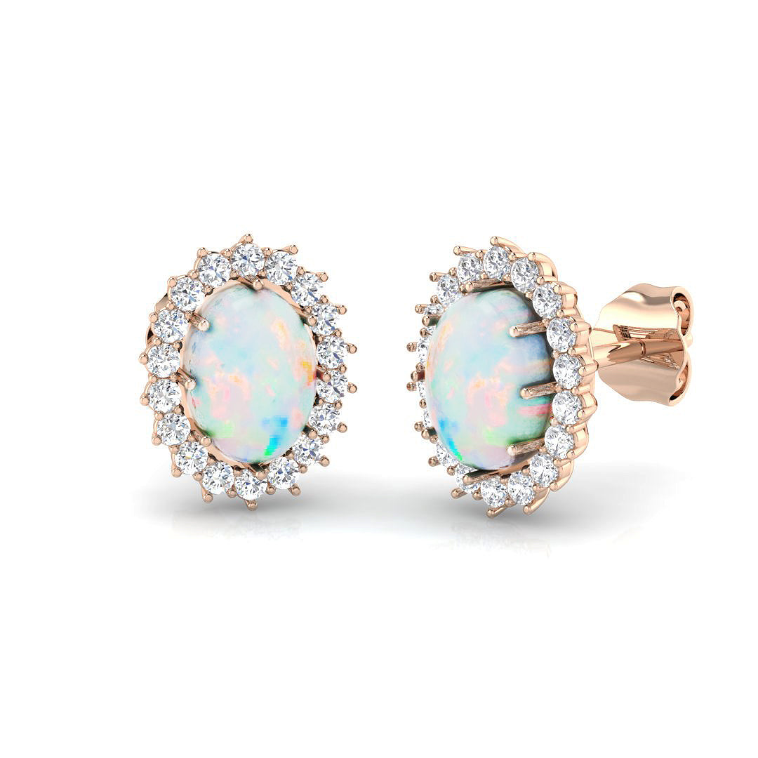 Opal Diamond Ring 1.19ct – SE6305~OP – 18k Rose Gold