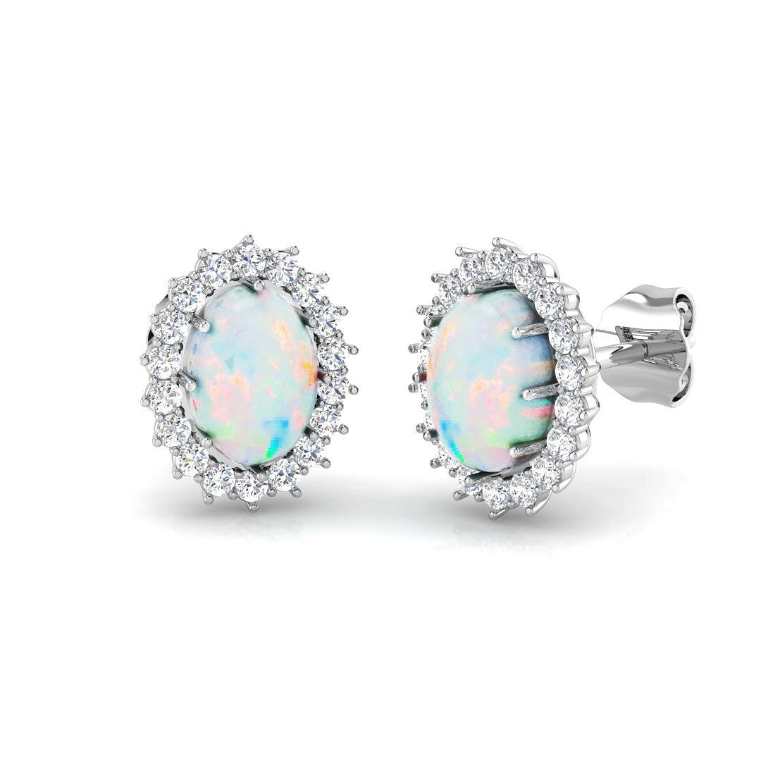 Opal Diamond Ring 1.19ct – SE6305~OP – 18k White Gold