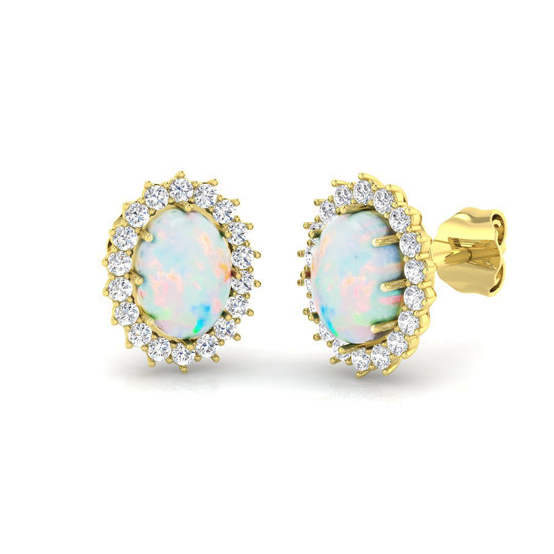 Opal Diamond Ring 1.19ct – SE6305~OP – 18k Yellow Gold