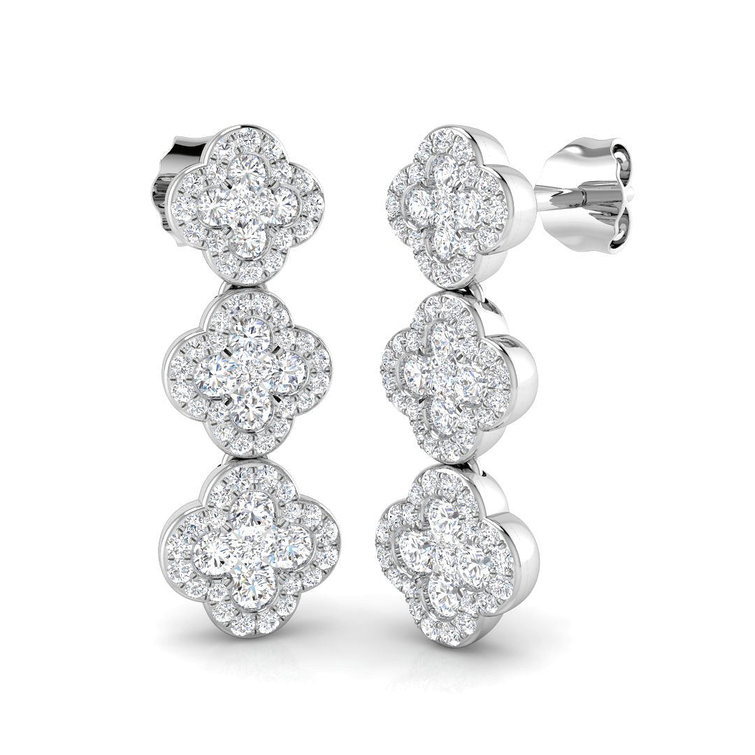Clover Diamond Ring 1.04ct – SE6348 – 18k White Gold