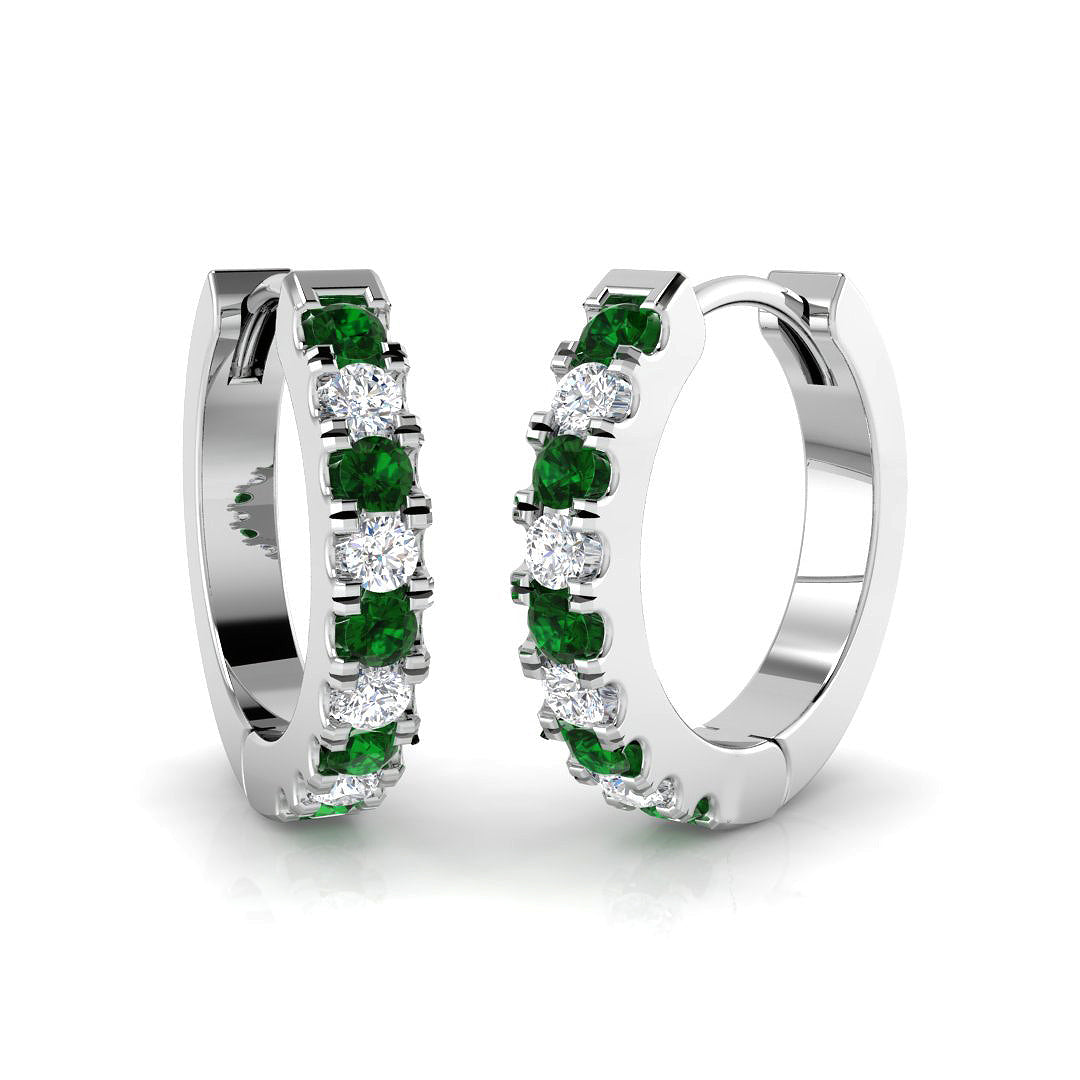 Hoops Diamond Ring 0.42ct – SE6374~EM – 18k White Gold