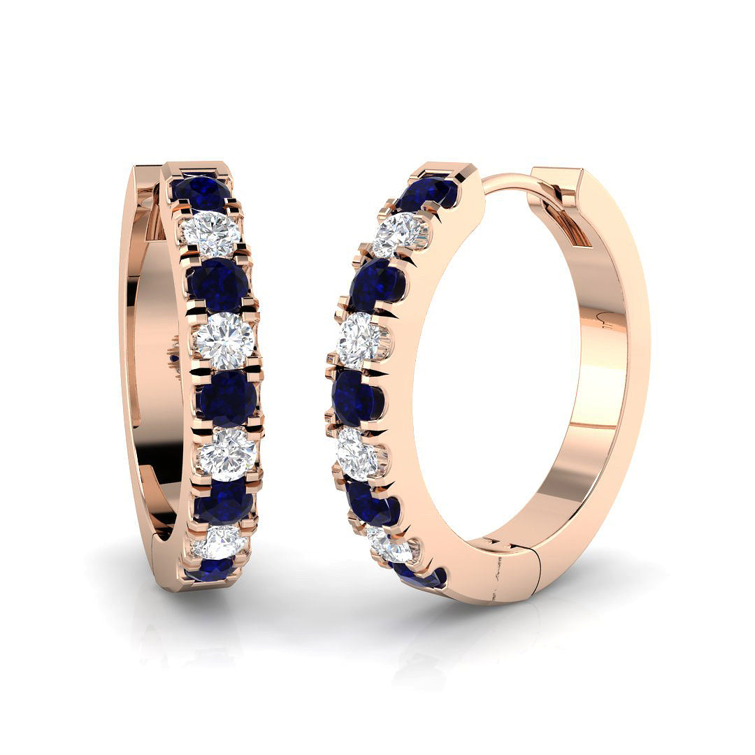 Blue Sapphire Diamond Ring 0.63ct – SE6375~BS – 18k Rose Gold